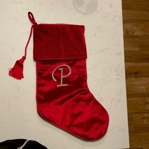 Red Velvet Christmas Stocking New Monogrammed “P”